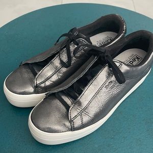 KEDS RISE SILVER WEDGE SHOE - 7.5